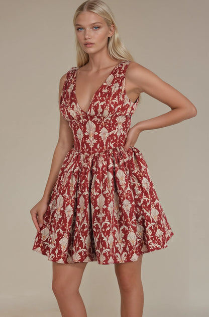 Gwendolyn Crimson Cathedral Corset Dress