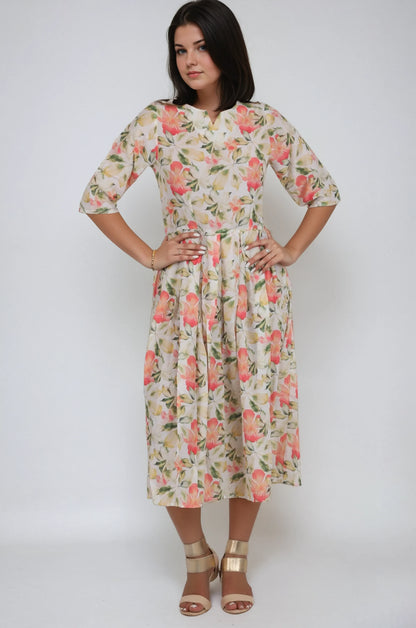 Kenna Round Neck Print Dress