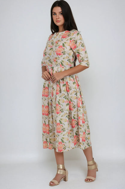 Kenna Round Neck Print Dress