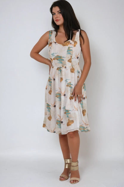 Arris Tea Dress with Sweetheart Neck