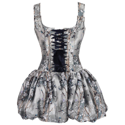 Deann Tiny Birds on Cherry Branch Corset Dress