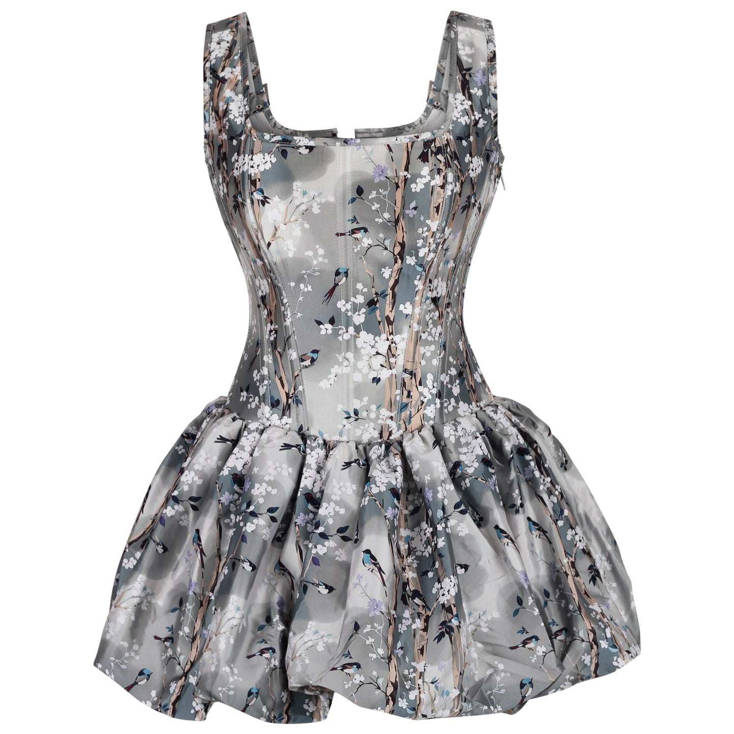 Deann Tiny Birds on Cherry Branch Corset Dress