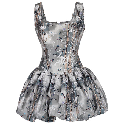 Deann Tiny Birds on Cherry Branch Corset Dress