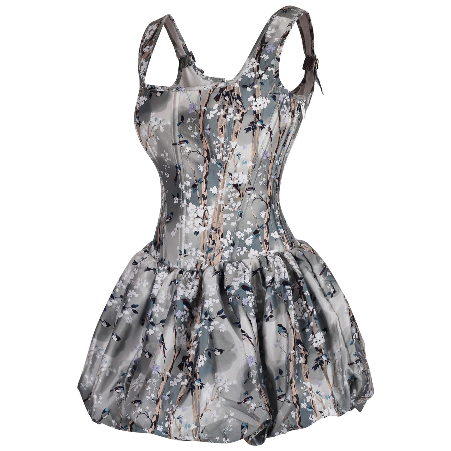 Deann Tiny Birds on Cherry Branch Corset Dress