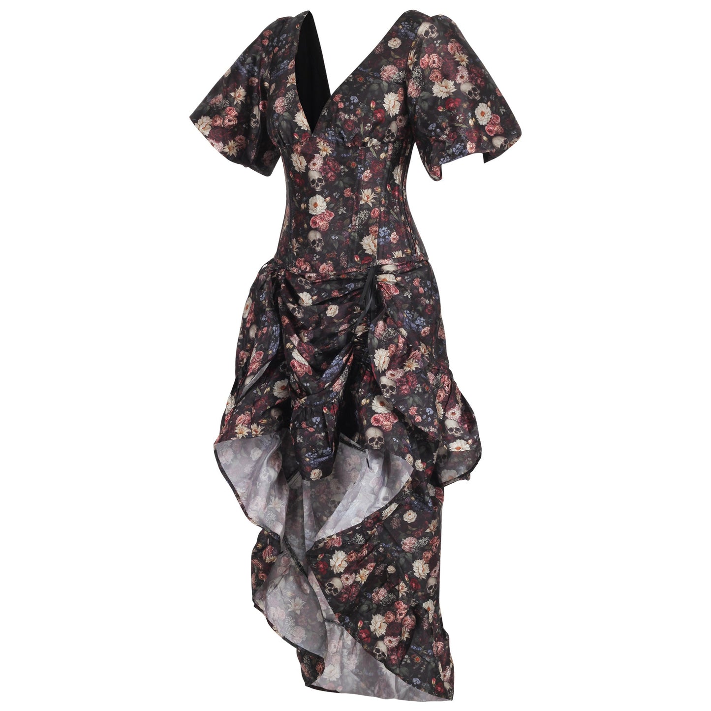 Rayne Soft Rose Skull Corset Dress