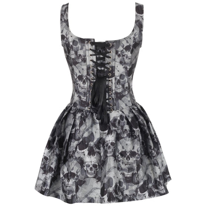 Arlea Skull Print Corset Mini Dress