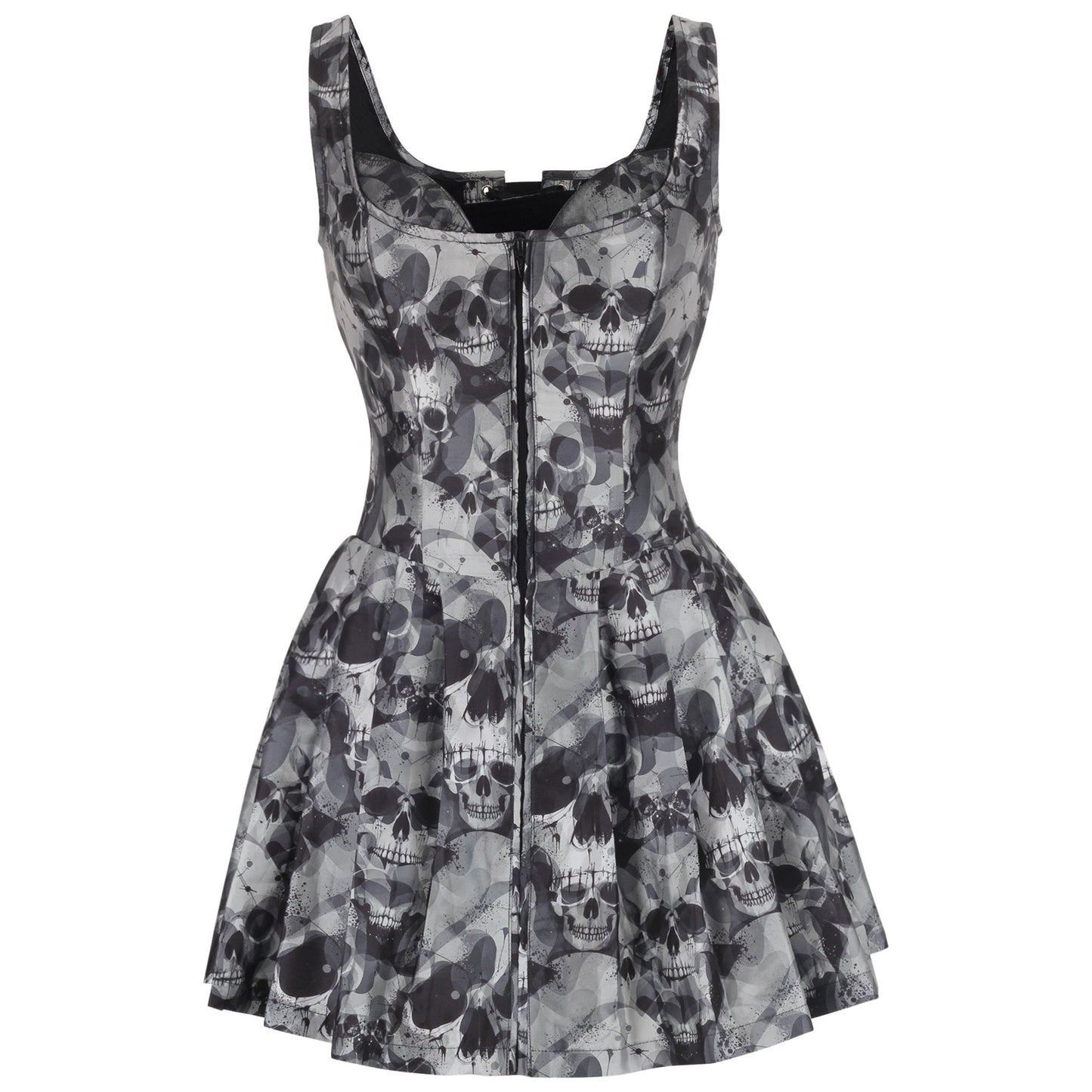 Arlea Skull Print Corset Mini Dress