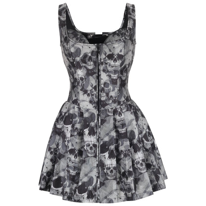 Arlea Skull Print Corset Mini Dress