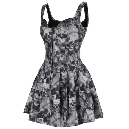 Arlea Skull Print Corset Mini Dress