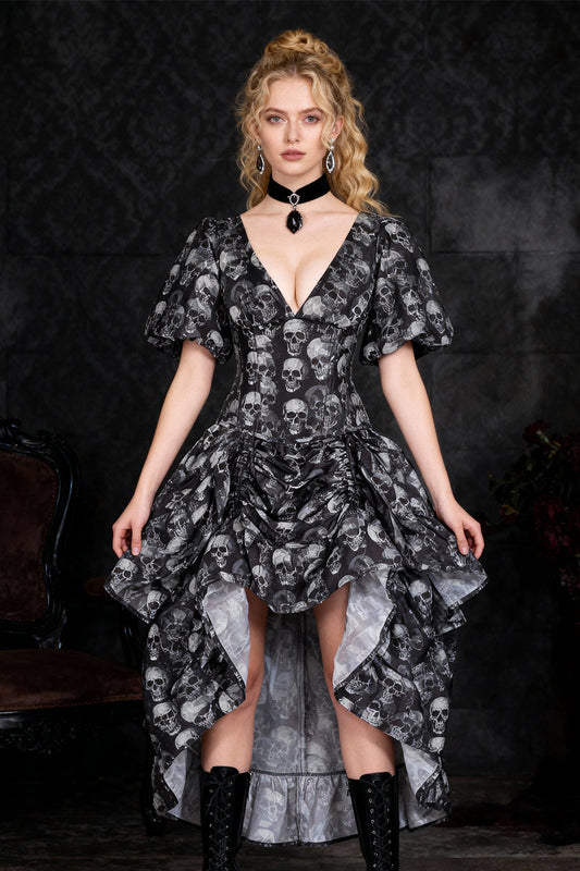 Cleo Gothic Skull Corset Dress