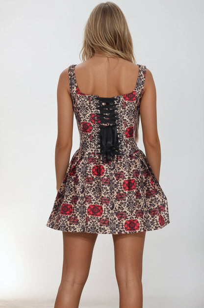 Ashely Rose Baroque Corset Mini Dress