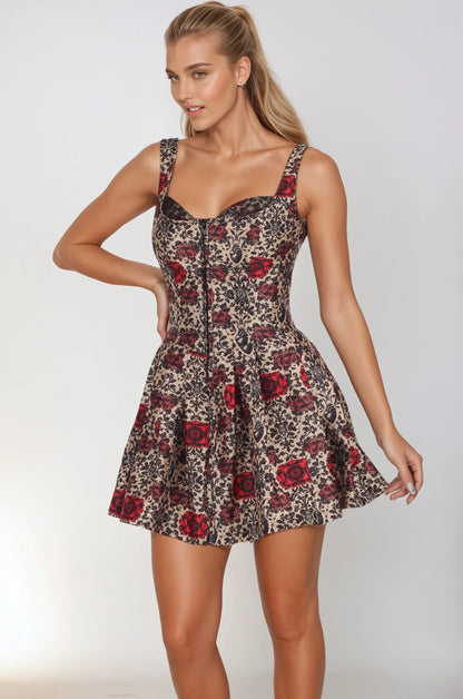Ashely Rose Baroque Corset Mini Dress