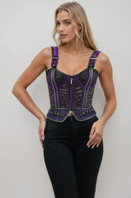 Hanako Gothic Opulence Purple Floral Corset