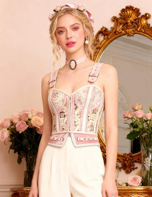 Nozomi Floral Satin Overbust Corset