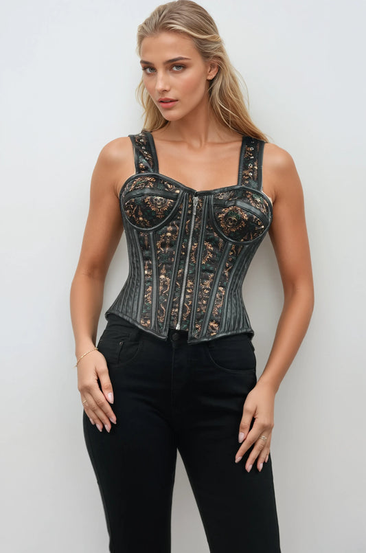 Tamsyn Baroque Ember Skull Corset