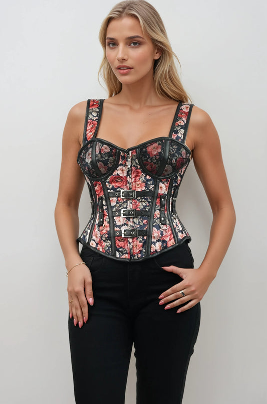 Arryn Vibrant Floral Overbust Corset