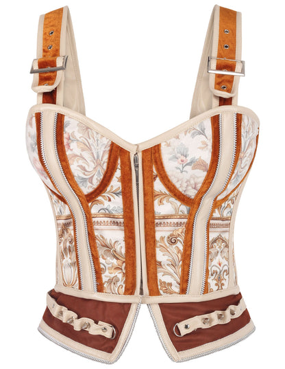 Nichelle Ornamental Scrollwork Floral Corset