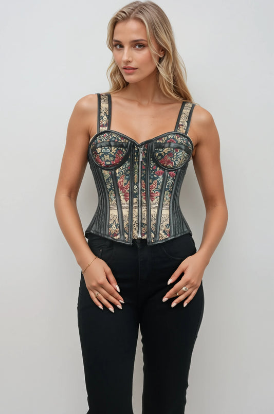 Teryn Emerald Baroque Floral Corset