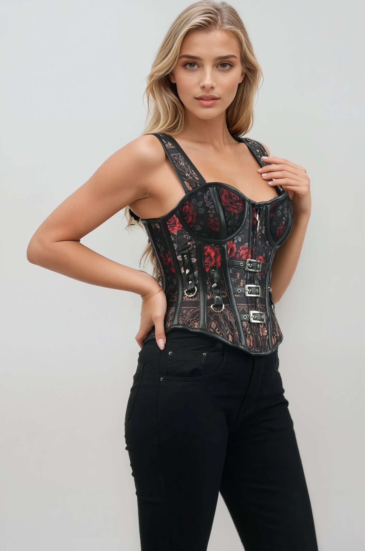 Janielle Blooming Red Rose Corset