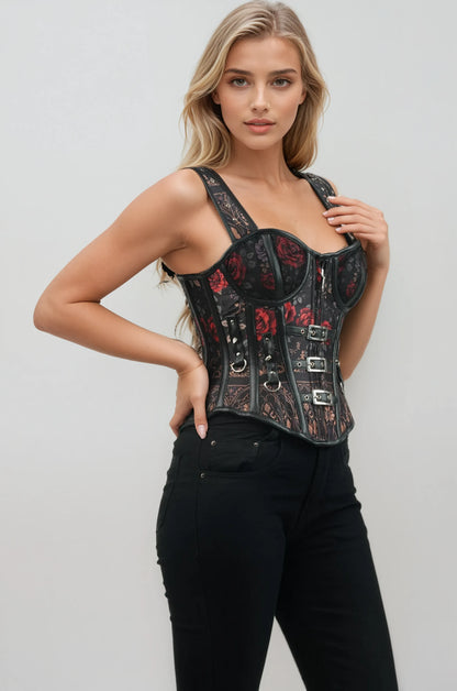 Janielle Blooming Red Rose Corset