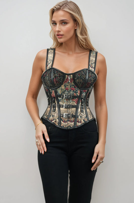 Kazuki Vintage Inspired Floral and Vine Corset