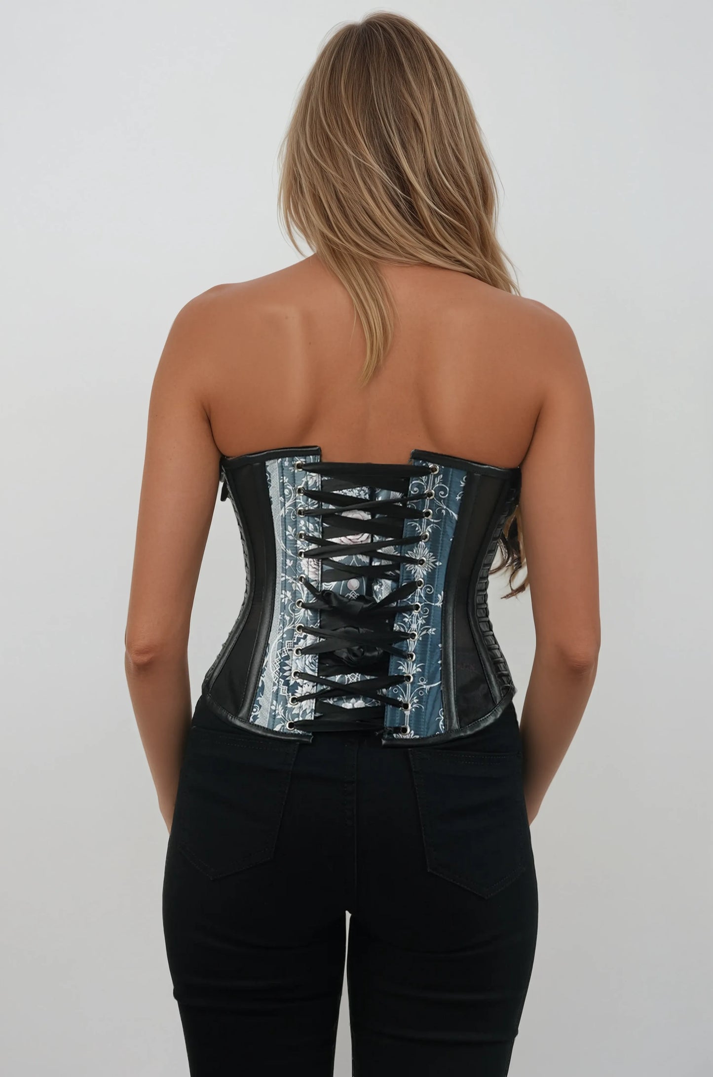 Ranae Ethereal Lace & Rose Print Corset