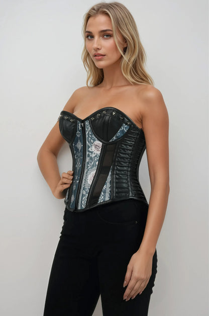 Ranae Ethereal Lace & Rose Print Corset