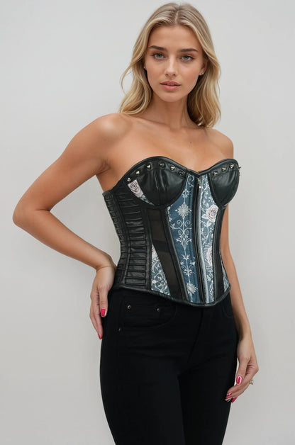 Ranae Ethereal Lace & Rose Print Corset