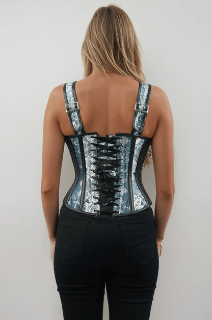 Kairi Silver Baroque Inspired Print Corset