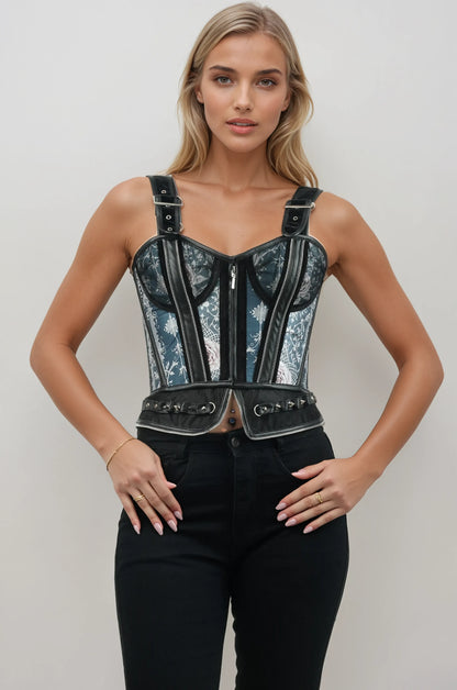 Eadie Midnight Enchanted Icy Blue Corset