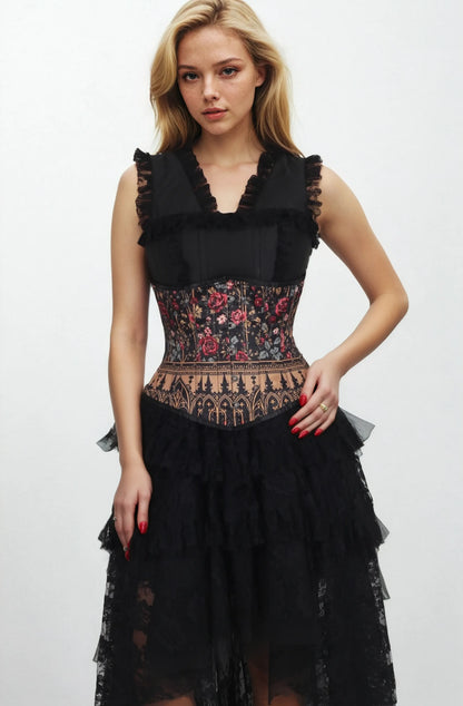 Udelia Midnight Cathedral Bloom Corset