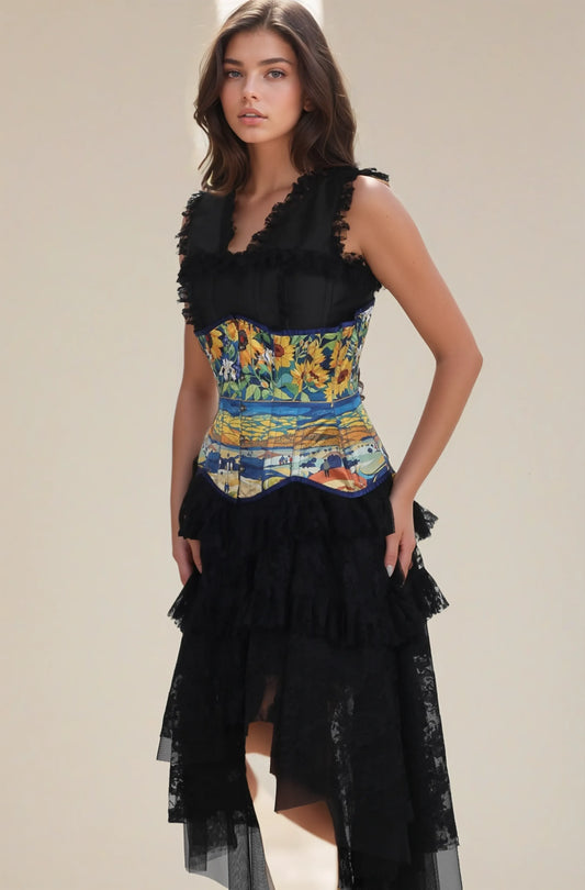 Chelsey Starry Garden Scroll Corset