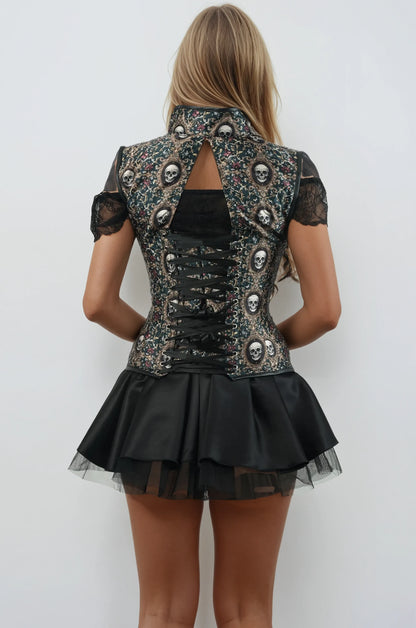 Payge Skelton Corset with Lapel Halter Strap