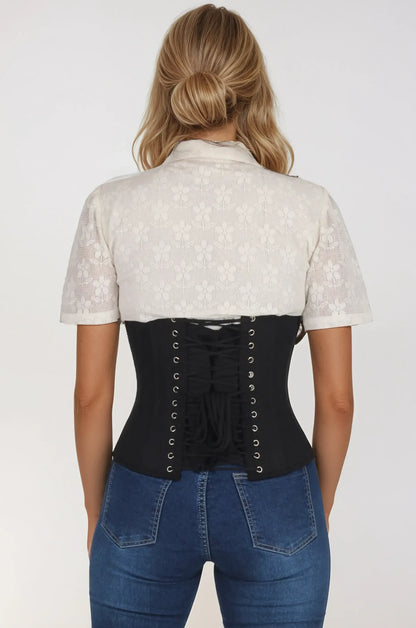 Kaylynne Black Cotton Underbust Corset