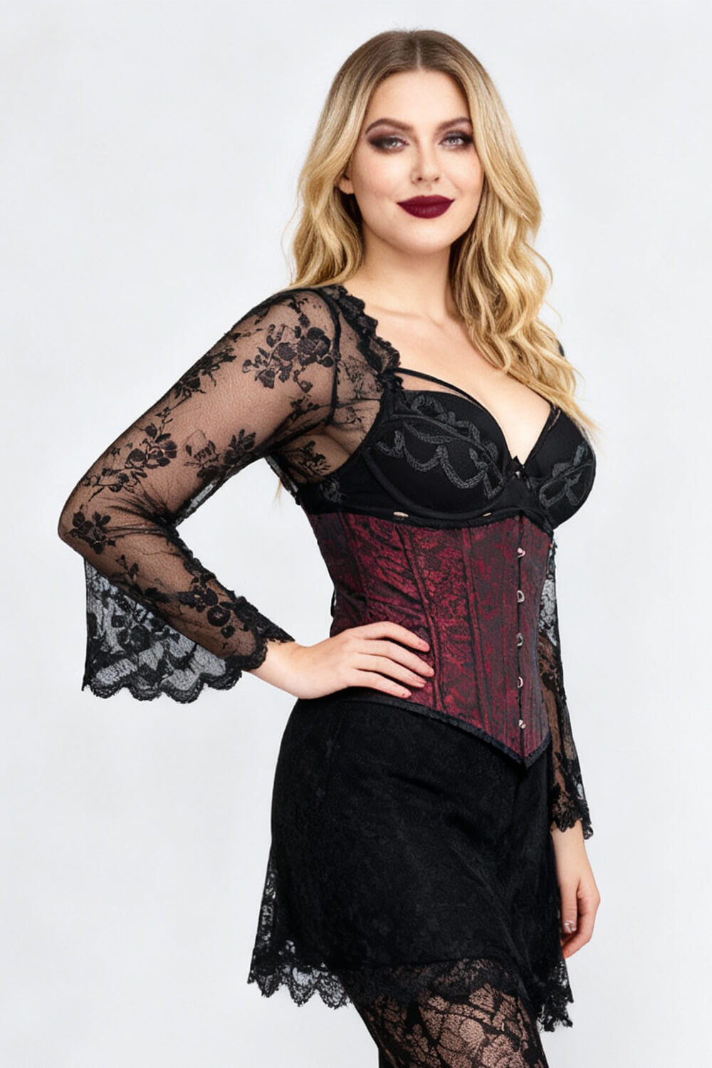 Nyla Brocade Underbust Steel Bone Corset