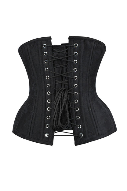 Emerie Waist Trainer Black Brocade Curvy Corset