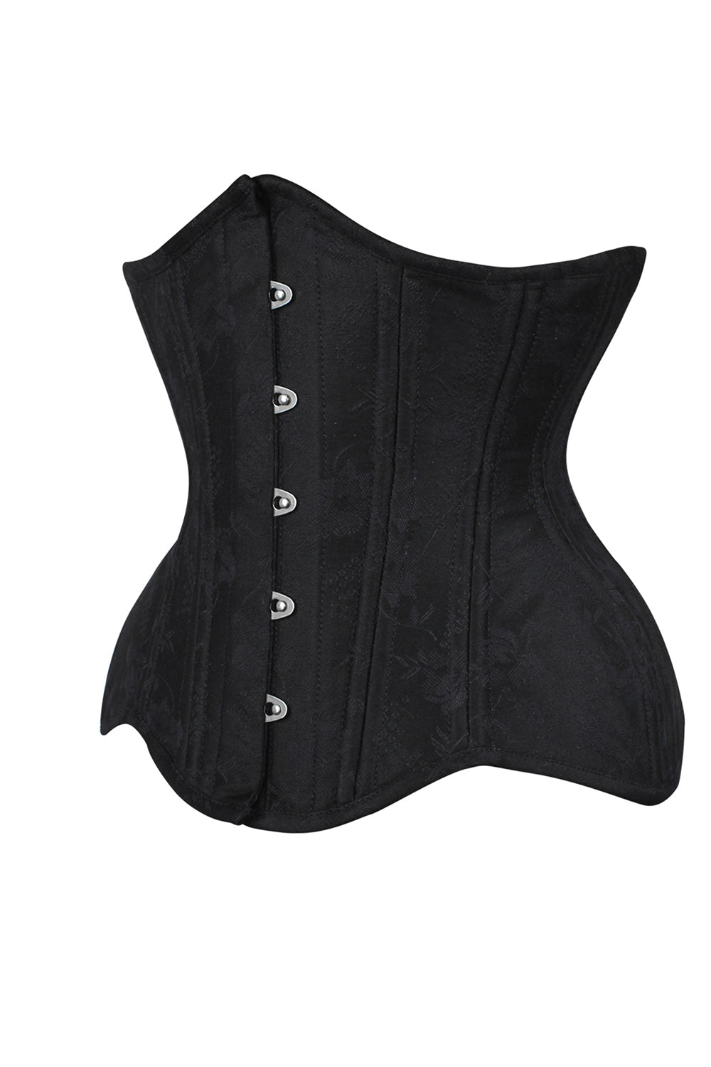 Emerie Waist Trainer Black Brocade Curvy Corset