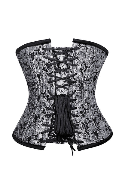 Fiona Waist Training Silver Brocade Corset