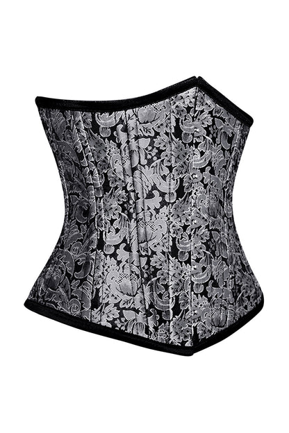 Fiona Waist Training Silver Brocade Corset