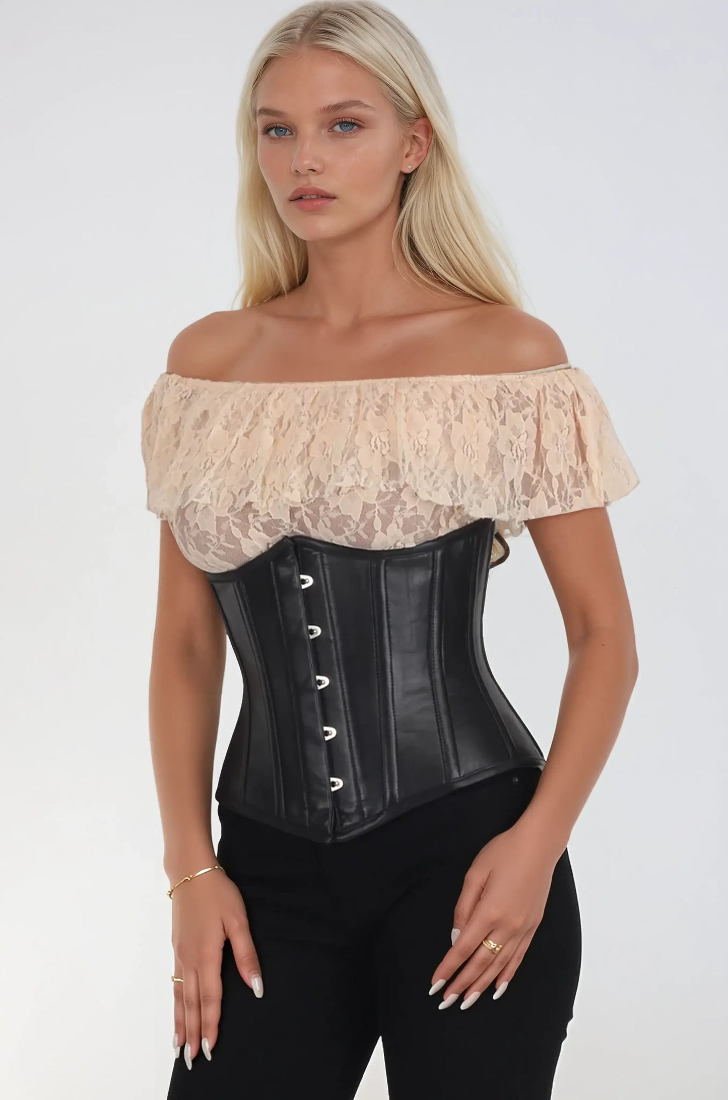Dawna Faux Leather Underbust Corset