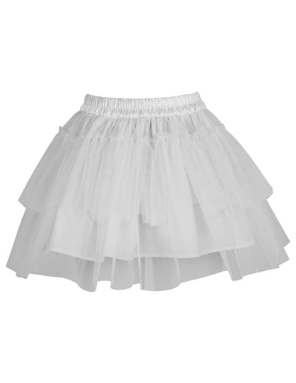 Albertina Layered White Tulle Skirt