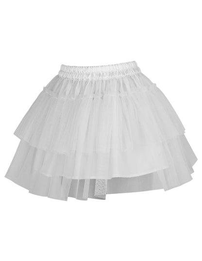 Albertina Layered White Tulle Skirt