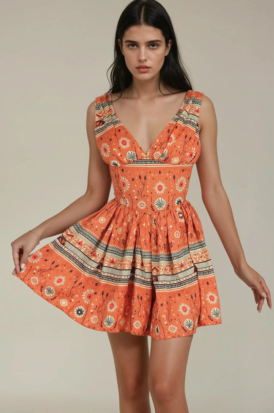 Deysi Bohemian Desert Loom Corset Dress