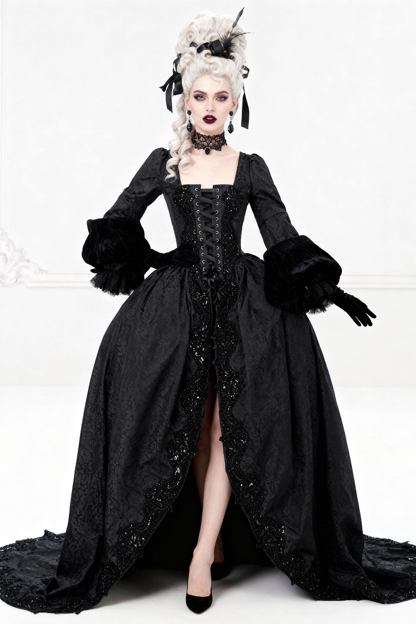 Hiromi Tudor Inspired Rococo Brocade Corset Dress