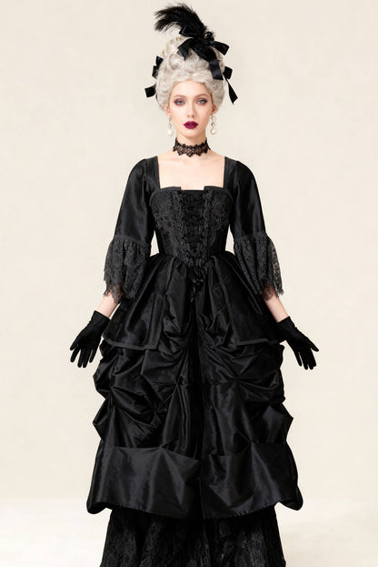 Jonni Rococo Marie Black Taffeta Corset Dress