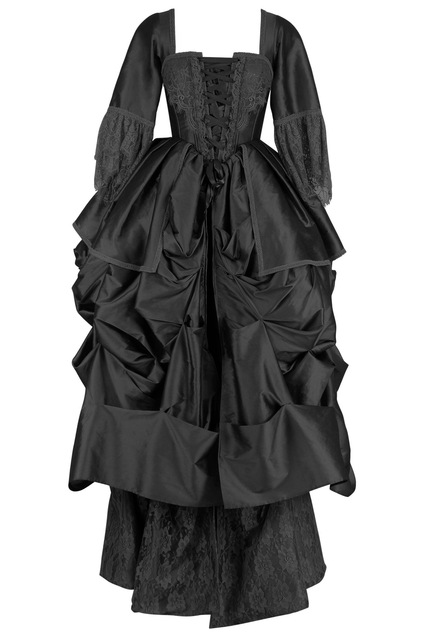 Jonni Rococo Marie Black Taffeta Corset Dress