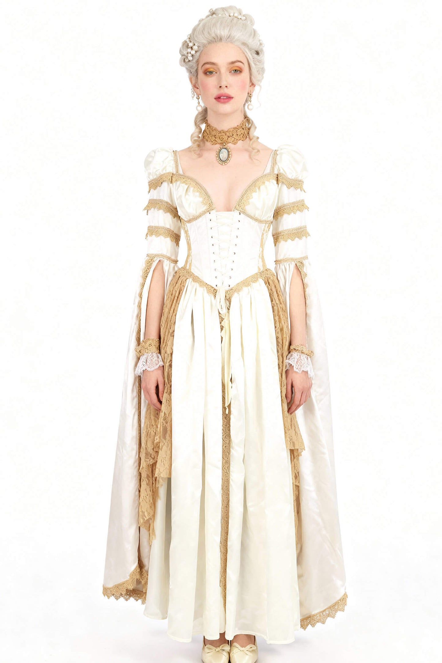 Linlee Elven Inspired Rococo Ivory Corset Dress