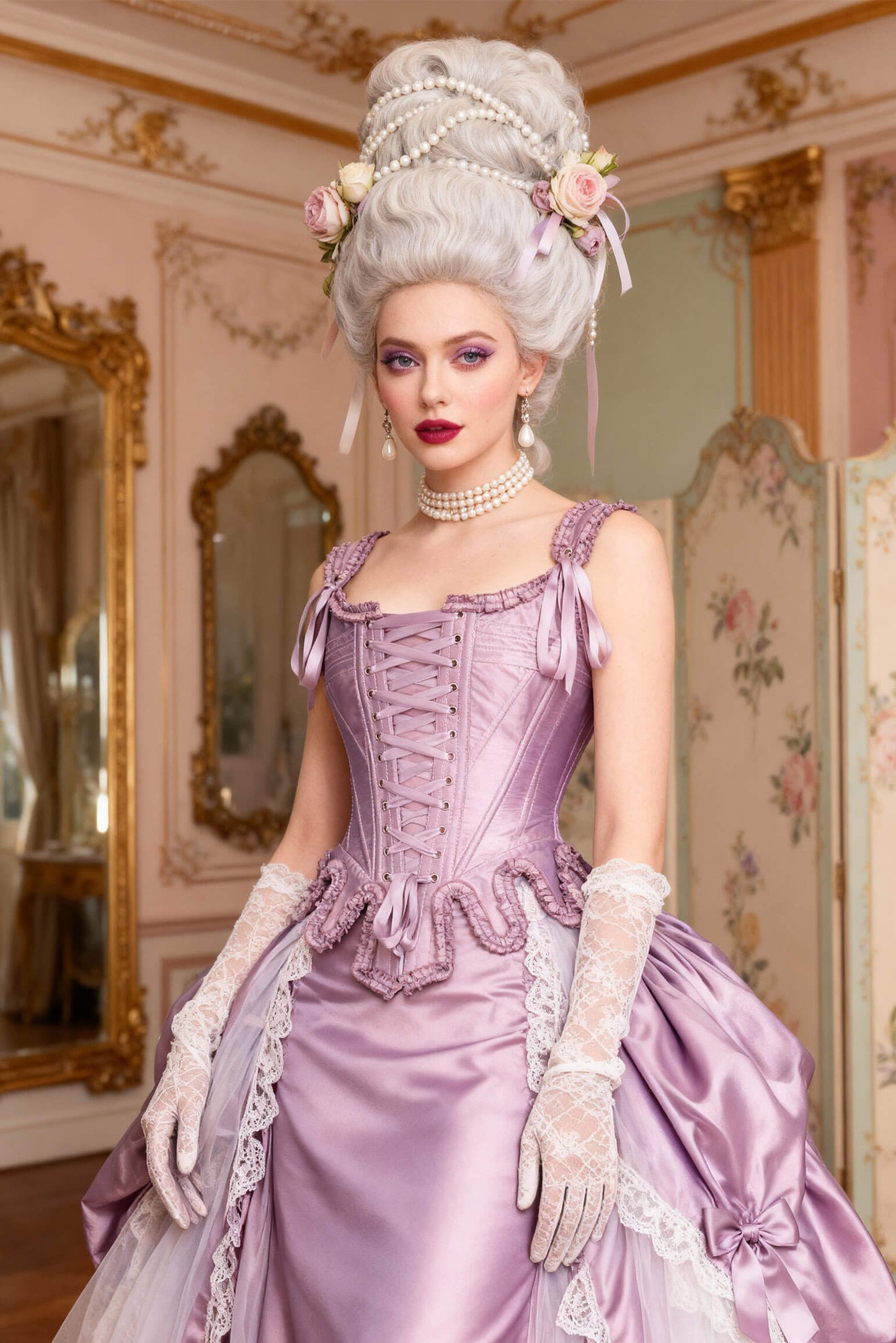 Araminta Rococo Overbust Corset with Shoulder Straps