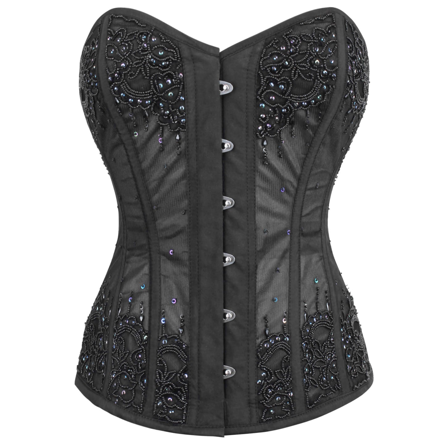 Zatanna Black Mesh Overbust Couture Corset
