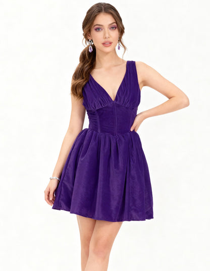 Payton Steel Boned Velvet Corset Dress